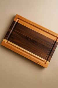 Planche à découper rectangulaire en bois artisanale, antidérapante, pour la cuisine, ensemble de planches à découper pour fruits - Product Image 4