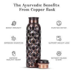 Antique Finish Diamond <b>copper</b> <b>bottle</b> with glass hammered <b>copper</b> <b>bottle</b> handmade <b>copper</b> <b>bottle</b> <b>copper</b> water storage <b>bottle</b> - Product Image 5