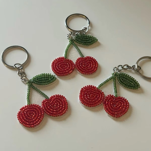 Luxury Handmade Embroidery Seed Beaded Keychain Lightweight Keyring Charm For Keys <b>Bag</b> Gifting Ethnic Key Holder Statement Piece - Product Image 2