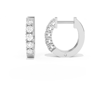 Aarinya Aurelia - Pendientes de Aro de Plata 925 con 5 Diamantes Cultivados en Laboratorio, Estilo Clásico, para Uso Diario, Fiestas y Regalos - Product Image 4