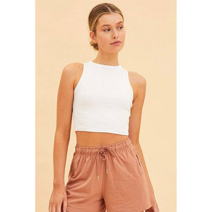 Achetez maintenant : Débardeur slim pour femme, sans manches, col rond, décontracté, pour l'été, usage quotidien, plusieurs couleurs, options de tailles, OEM, marque privée - Product Image 2