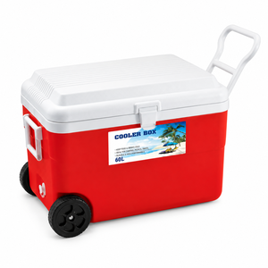 Grande glacière portable de 60 L avec roues pour aliments, boissons, camping, pêche et pique-nique, glacière d'extérieur de 60 L avec roues - Product Image 3