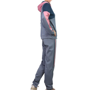 Womens Colorblock Tracksuit Hooded <b>Jacket</b> and Pants Set Activewear <b>Gym</b> Sports Running Jogging Suit Wholesale - Product Image 2