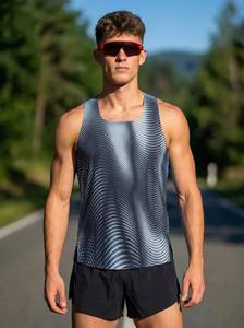 Premium <b>Men</b> Running <b>Singlet</b> Breathable Quick Dry Lightweight Gym Workout Tank Top Custom Logo Sports Fitness Sleeveless - Product Image 2