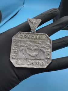 Hip Hop Logo Jewelry Men's Iced Out Custom Letter <b>Pendant</b> 925 Sterling <b>Silver</b> VVS Moissanite Diamond Name <b>Initial</b> Logo <b>Pendant</b> - Product Image 4