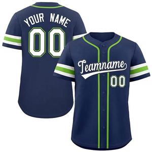 Camiseta de Béisbol Unisex de Hip Hop con Botones, Estampado Digital, Camiseta de Béisbol Personalizada con Letras y Números Bordados a Rayas para Hombre - Product Image 3