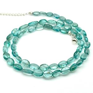 Collar de gargantilla con cuentas de apatita Natural, forma ovalada suave, para mujeres y niñas, collar ajustable hecho a mano de 5 a 8mm, joyería - Product Image 1