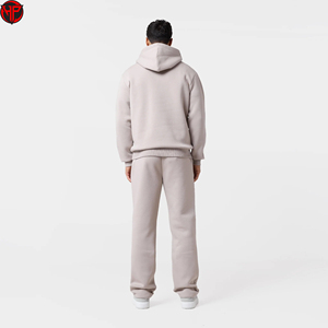 Men Beige Jogger Pants Casual Straight Leg <b>Trousers</b> <b>Elastic</b> Waist Sweatpants for Daily Wear Fleece Jogger Tracksuit Pants Men - Product Image 3