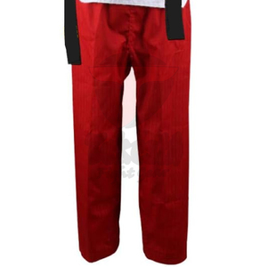 Uniforme de Kung Fu, haut blanc, pantalon rouge, ceinture noire, 100% coton, unisexe, adulte, vêtements d'arts martiaux, coupe régulière, respirant - Product Image 5