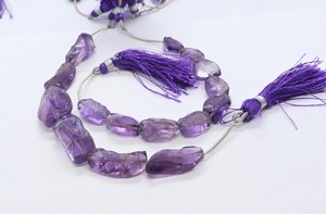 AAA Natural <b>Amethyst</b> Raw Nugget Shape Beads 11-12 MM <b>Amethyst</b> Tumble Nugget Beads 5Inch Natural African <b>Amethyst</b> Nugget Gemstone - Product Image 2