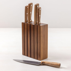 Beau porte-couteaux en bois fabriqué à la main pour la cuisine à bas prix porte-couteaux en bambou naturel support - Product Image 3