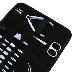 Professional Hair Extension Tool Kit with Microbead Crimper Plier Scissor C Type <b>Needles</b> Parting Nail Finger Duckbill Clips - Product Image 3