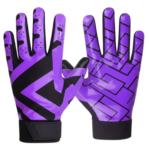 Gants de football à doigts entiers par sublimation, antidérapants, unisexes, avec fermeture auto-agrippante, pour sports de plein air, toutes saisons, pour le football américain - Product Image 5