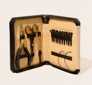 Professional Stainless Steel Hair Extension Weave Tool Kit Complete Salon Set with Pliers Threader Clips <b>Needles</b> Carry <b>Case</b> - Product Image 1