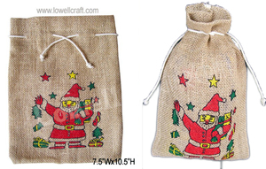 Wholesale Personalized Eco-Friendly Jute Drawstring Bags Medium Size Clear PVC Window Custom Color Logo Gift Christmas Dust Bags - Product Image 3