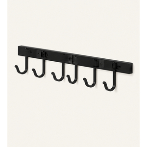 Deluxe Quality Matte Black Wall Mounted <b>Hook</b> Rail Stainless Steel Bathroom Towel Rack and Kitchen Utensil Hanger - Product Image 4