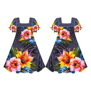 Robe Micronésienne Grande Taille pour Femmes, Robe Mumu Personnalisée, Robe Mumu à Imprimé Floral Hawaïen, Robes Mumu - Product Image 4