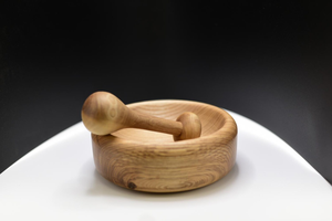 Mortero y Pilón de Madera Ecológicos, Duraderos y de Grado Alimenticio, Juego de Utensilios de Cocina Hechos a Mano para Moler Especias - Product Image 3