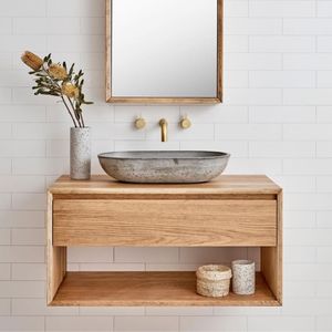 Meuble-lavabo mural de luxe personnalisé JY Project en bois PET avec finition bois, avec robinet, en contreplaqué moderne pour salle de bain haut de gamme - Product Image 5