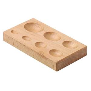 Bloque de forja de madera dura redondo con 11 cavidades para joyería, conformado de metales, forjado, texturizado y moldeado. - Product Image 6