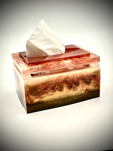 Caja de pañuelos de resina hecha a mano y personalizada, artesanía natural - Product Image 6