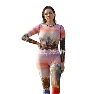 Conjunto de Body y Leggings con Estampado Sexy 2026 |   Mono de dos piezas con estampado 3D de palmeras al atardecer para mujer |   Ropa de Fiesta Estilo Y2K - Product Image 6