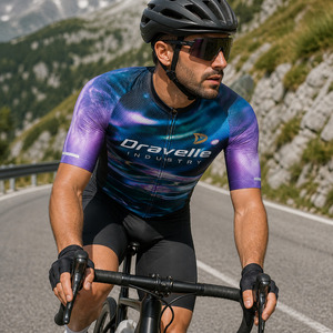 Maillot de cyclisme personnalisé avec logo d'usine pour hommes, respirant, en polyester et élasthanne, coupe aérodynamique, vêtements de vélo par sublimation - Product Image 6