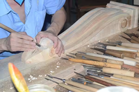 Consolas de Madera Maciza Talladas a Mano de Primera Calidad, Diseño de Mediados de Siglo, Fácil Instalación, Decoración Interior para Hospitales, Villas y Hoteles