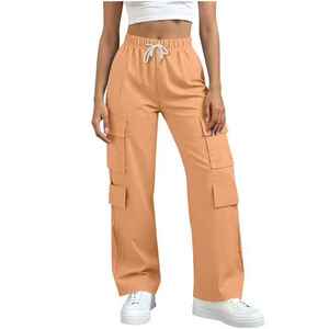 New Arrival Plus Size Women Wide Leg Sweatpants Cargo Jogger <b>Pants</b> High Waist Quick Dry Breathable Loose Fit Casual Trousers - Product Image 1