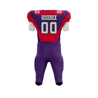 Ensemble d'uniformes de football américain personnalisés, jersey en twill cousu et pantalon rembourré intégré, uniforme de football américain à 6 panneaux