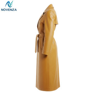 Manteau trench élégant pour homme en cuir véritable, doublure chaude réversible, coupe ajustée pour tenue décontractée ou formelle - Product Image 3