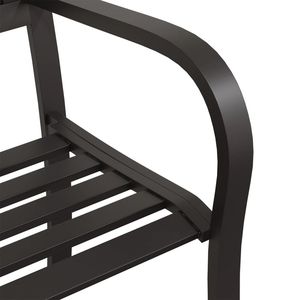 Banco de Jardín de Acero con Recubrimiento de Polvo Negro y Plástico, Diseño Estándar para Patio - Product Image 6