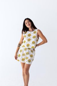 Women's <b>2</b>-<b>Piece</b> Shorts <b>Set</b> Short Sleeve V-Neck Solid Regular Fit Bohemian Style Spring Summer Casual Wear Breathable - Product Image 4