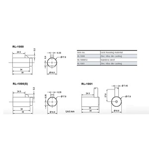 RL-1000 Thật RL-1001 RL-1000-27 Khóa Xi Lanh Hợp Kim Kẽm Có Chìa Khóa Cho Máy Bán Hàng Tự Động - Product Image 6