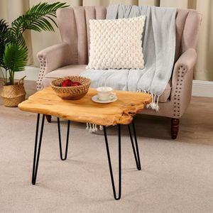 Handcrafted Solid Wood Natural <b>Live</b> <b>Edge</b> 4 Leg Coffee <b>Table</b> with Organic Shape and Sturdy Structure Luxury Living Room Furniture - Product Image 1