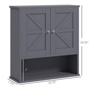 Gray Bathroom Cabinet/Wall Shelves - Product Image 2