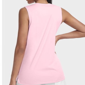 Women Tank <b>Top</b> in Stock Casual Sleeveless 100% Cotton Loose Fit Solid Breathable ODM Summer Ready to Ship - Product Image 5