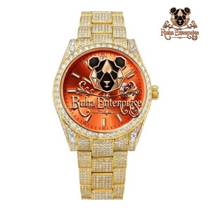 Reloj de pulsera de lujo con decoración de piedras, estilo hip hop, con diamantes, elegante, para uso diario. - Product Image 5