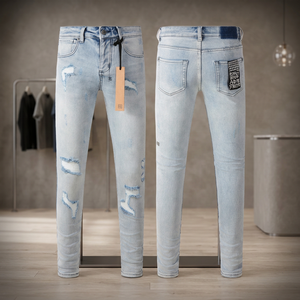 Accessoires de fitness Empire – Jean en denim écologique pour homme, coupe droite, taille mi-haute, délavage moyen, style hip-hop, qualité supérieure - Product Image 4