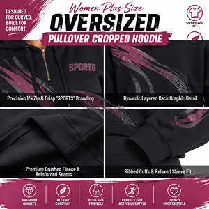 Sublimation Printed Crop Hoodie <b>Women</b> Plus Size Half Zipper Hooded <b>Top</b> Ladies Fleece Cotton Cropped Sweatshirt <b>Women</b> Winter Wear - Product Image 6