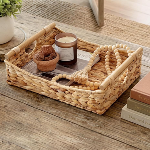 Cestas de Almacenamiento Clásicas de Jacinto de Agua con Asas de Madera, Contenedores de Almacenamiento para Despensa Hechos en Vietnam - Product Image 2