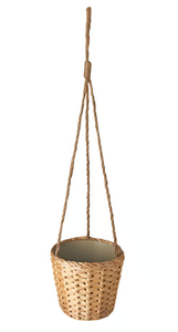 Pots de rangement au sol en jacinthe d'eau de style rétro, fabriqués au Vietnam, avec poignées, tissés à la main, écologiques - Product Image 3