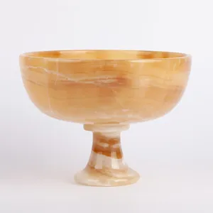 Cuenco para Servir con Base de Mármol Naranja Ónix, Resistente al Fuego, Moderno, para Cocina, Comedor, Sala de Estar, Revestimiento de Paredes - Product Image 3