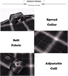 Chemises en flanelle pour hommes, style décontracté, col boutonné, coupe confortable, 100% coton, imprimées sur mesure, grandes tailles - Product Image 3