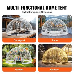 Tenda Igloo da Giardino Migliorata da 3,6 Metri con Copertura Trasparente in PVC Impermeabile e Finestra, Tenda Igloo per Esterni - Product Image 5