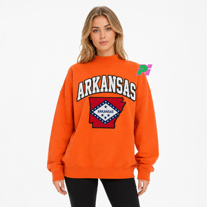 Sweat-shirt à col montant pour femme Pook International, style streetwear, lettres appliquées, carte, design personnalisé, écologique, polaire épais, hiver - Product Image 1