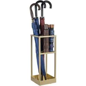 Modern <b>Metal</b> Umbrella Stand Antique Brass Finish Freestanding One-Sided Capacity Frame Structure Home Decoration Umbrella Stand - Product Image 1