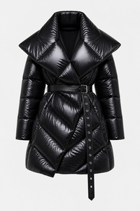 OEM Custom Logo Winter Extremely Warm Long Line <b>Puffer</b> Quilted <b>Yellow</b> <b>Jacket</b> Women Hooded Coat Waterproof Windproof Outerwear - Product Image 2