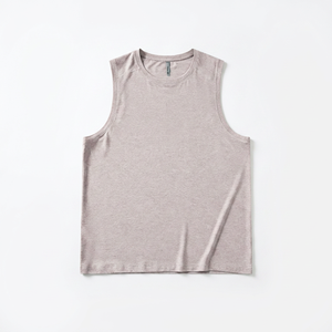 เสื้อกล้ามคอกลมสีฟ้าอ่อนสำหรับผู้ชาย แบบถัก สีพื้น ใส่ลำลองหรือออกกำลังกายได้ - Product Image 5