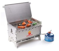Barbecue portable en acier inoxydable pour l'extérieur, léger, pour le camping, la cuisine en plein air, le jardin, les pique-niques et les sorties en plein air